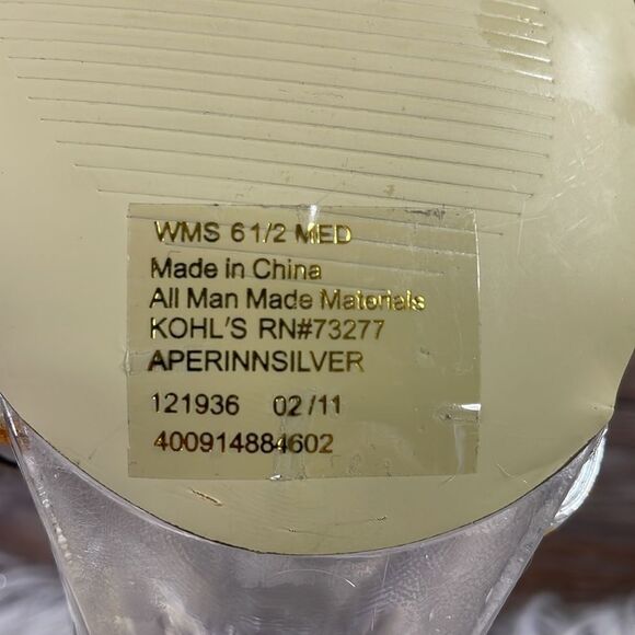 Apt 9 Silver Strappy Open Toe Heel with Rhinstone Decor, Clear Heels, Size 6.5 M - Picture 8 of 10